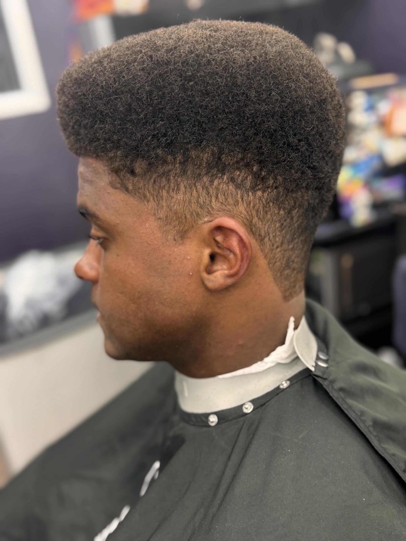 High-top fade at Euphoria Barbershop