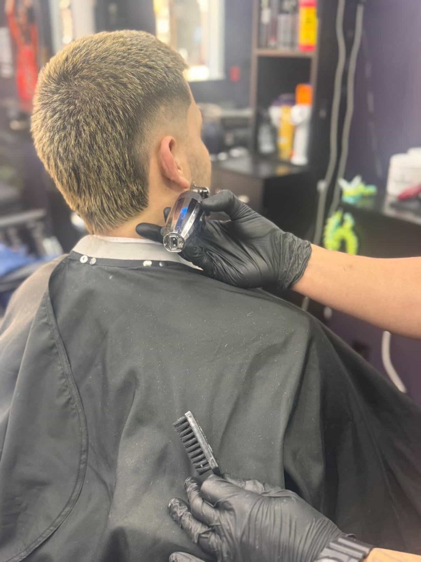 Cut in progress at Euphoria Barbershop