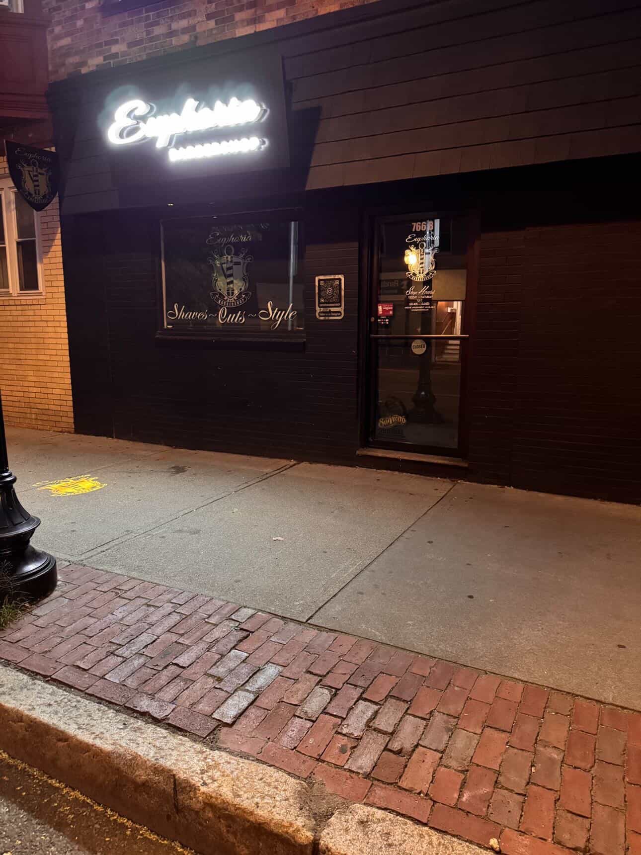 Euphoria Barbershop storefront on Cambridge St — Cambridge MA